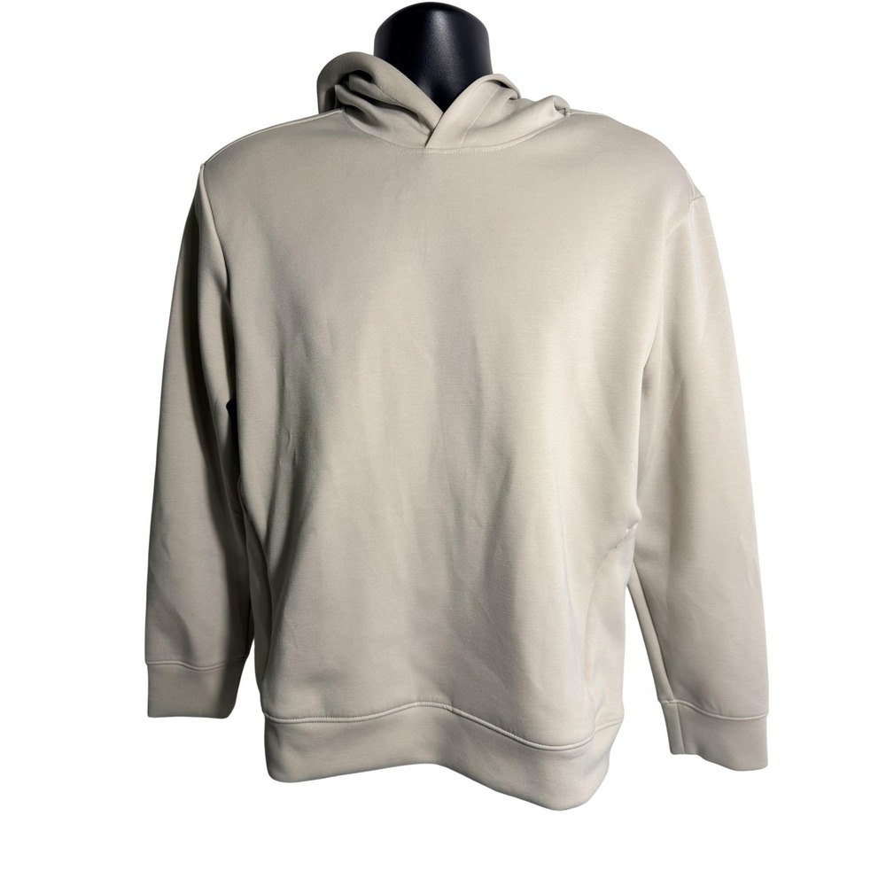 All In Motion Hoodie Mens Small Beige Knit Pullover Stretch Recycled Polyester